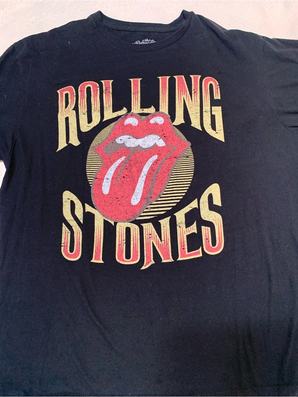 Rolling Stones Men’s Black Graphic Tee with Red Logo